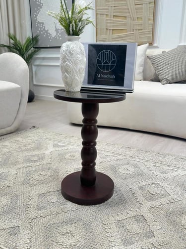 ‏طقم طاولات مربع سنديان 7 قطع بني