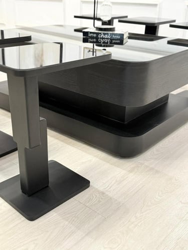 طقم طاولات ليون 7قطع لون اسود