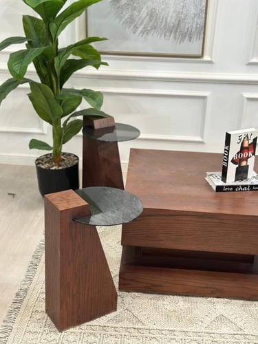 طقم طاولات كوبرا 5 قطع سنديان بني