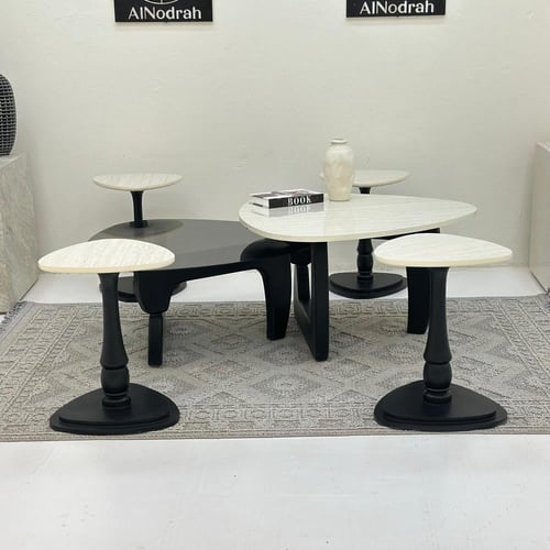 طقم طاولات مثلثات 6 قطع لون اسود