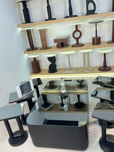 طقم طاولات تحفة 7 قطع مرايا اسود