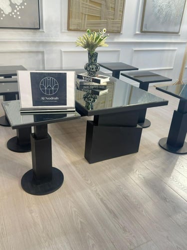 طقم طاولات اندلسي 7 قطع مرايا اسود