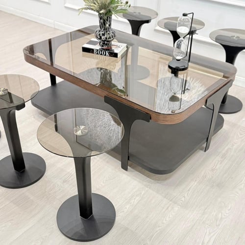 طقم طاولات ابيات 7قطع 2 الوان