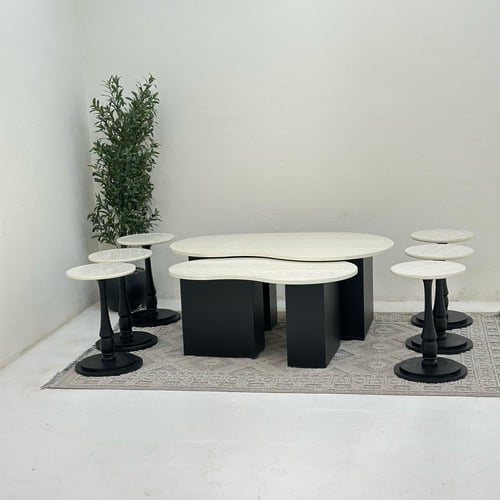 طقم طاولات كلياوي 8قطع لون اسود