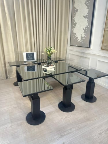 طقم طاولات اندلسي 7 قطع مرايا اسود