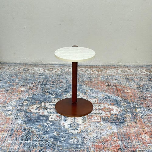 طاولة خدمة سطح بديل الرخام قاعده خشب لون بني