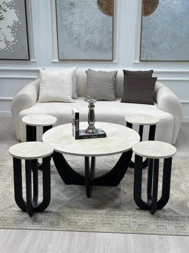 طاولات تقديم لون اسود 5 قطع