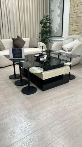 طقم طاولات الهبة 7قطع لون اسود