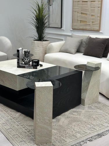 طقم طاولات كوبرا 7 قطع لون اسود