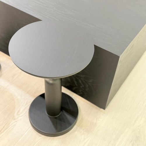 طقم طاولات تقديم خشب سنديان لون اسود 5قطع