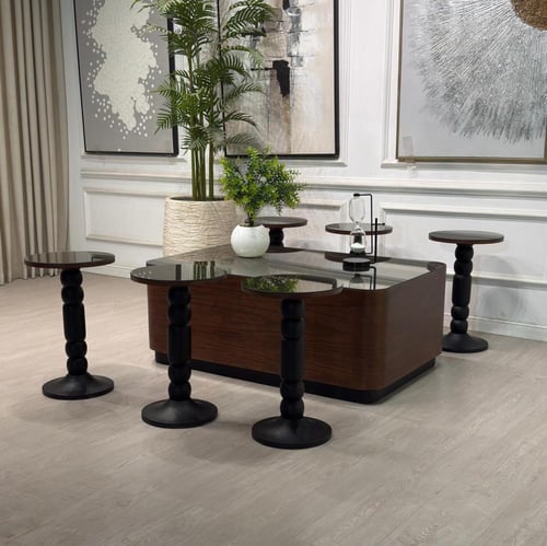 طقم طاولات نما سنديان بني 7قطع