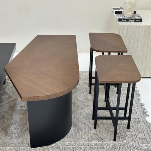 طقم طاولات سهم 6 قطع لون اسود