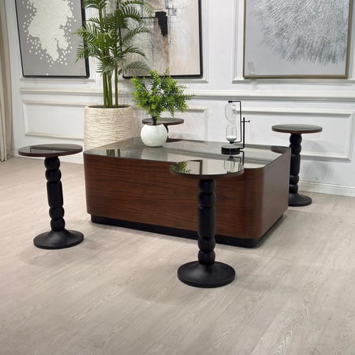 طقم طاولات نما سنديان بني 5قطع