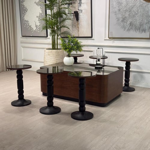 طقم طاولات نما سنديان بني 7قطع