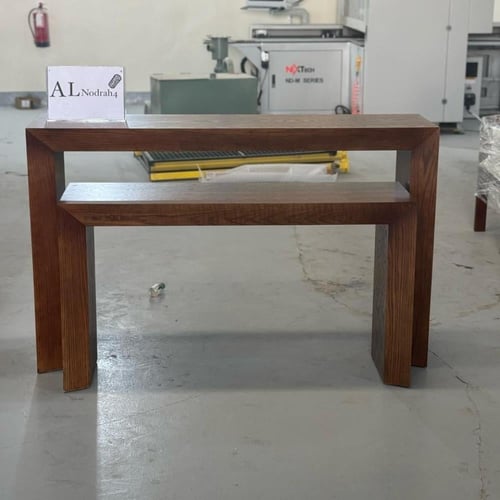 طقم طاولات مداخل قطعتين خشب قشرة سنديان