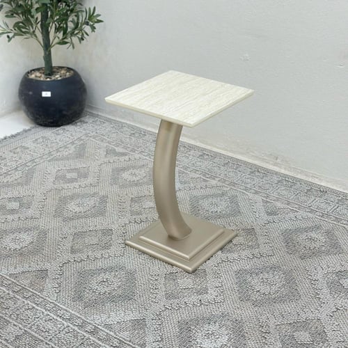 طاولة خدمة سطح بديل الرخام ملمس ناعم قاعده خشب لون...