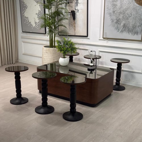 طقم طاولات نما سنديان بني 7قطع