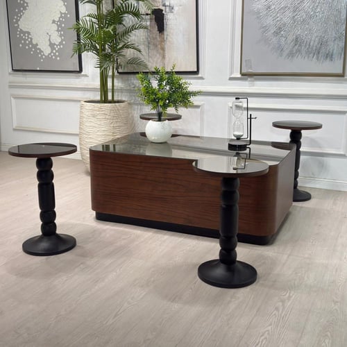 طقم طاولات نما سنديان بني 5قطع