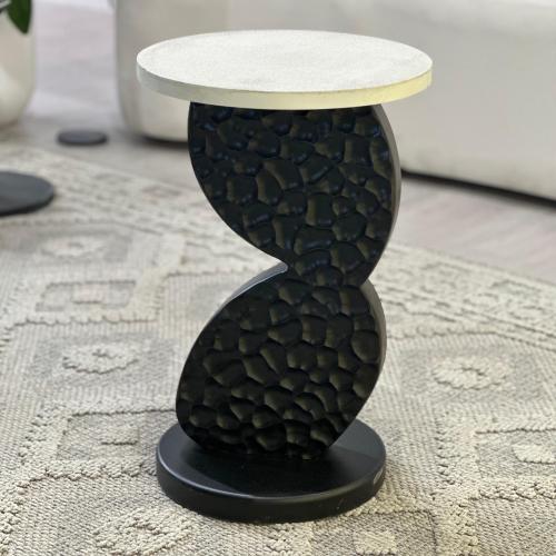 طاولة خدمة بسطح بديل الرخام الحجري مع قاعدة خشب بت...