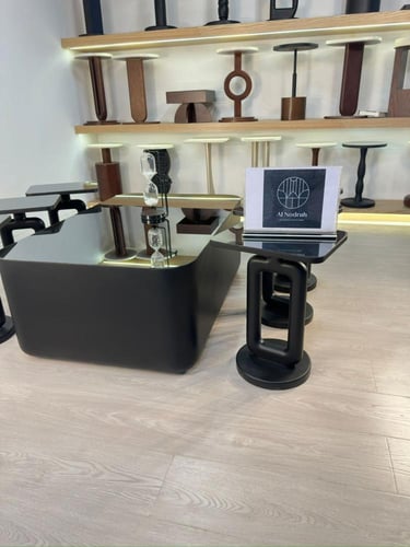 طقم طاولات تحفة 7 قطع مرايا اسود