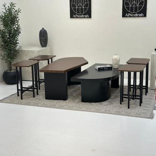 طقم طاولات سهم 6 قطع لون اسود