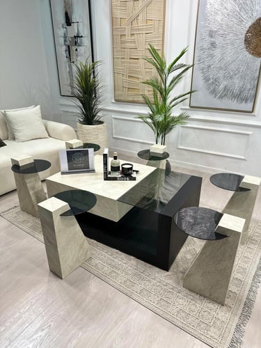 طقم طاولات كوبرا 7 قطع لون اسود