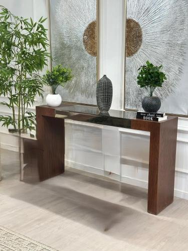 طاولة مدخل سنديان بني