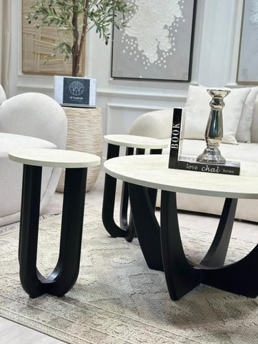 طاولات تقديم لون اسود 5 قطع