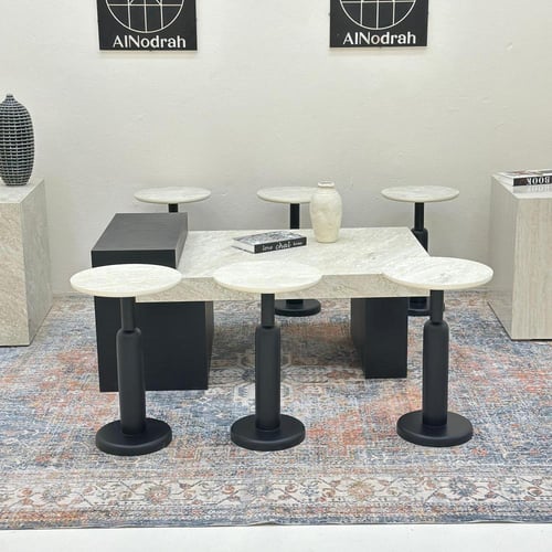 طقم طاولات بيرة 7 قطع لون اسود