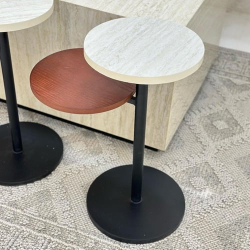 طقم طاولات 7قطع بديل الرخام ملمس ناعم قاعدة الخدمه...