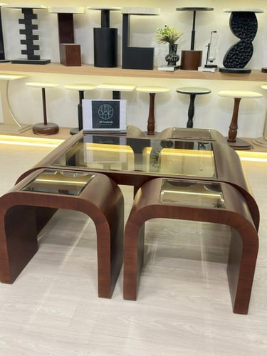 طقم جوز سطح زجاج