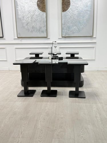 طقم طاولات ليون 7قطع لون اسود