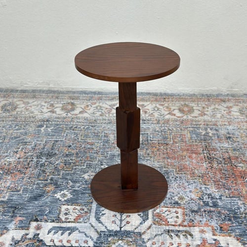 طاولة خدمة دائري خشب قشرة سنديان