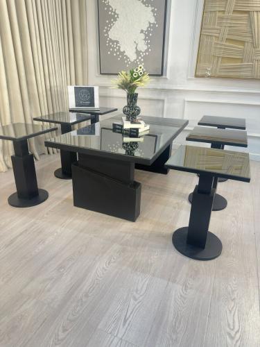 طقم طاولات اندلسي 7 قطع مرايا اسود