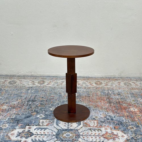 طاولة خدمة دائري خشب قشرة سنديان