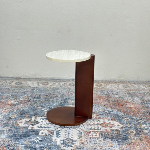 طاولة خدمة سطح بديل الرخام قاعده خشب لون بني