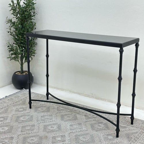 طاولة مدخل سطح مرايا قاعدة حديدلون اسود