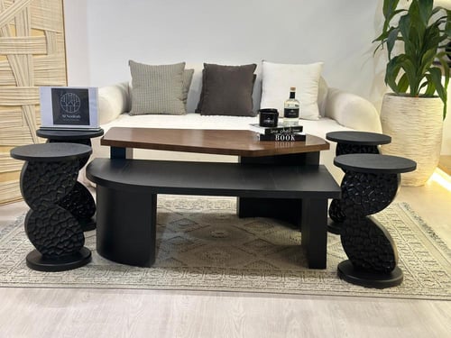 طقم طاولات سهم 6 قطع لون اسود