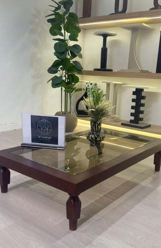 طقم طاولات ارضي 5قطع لون بني