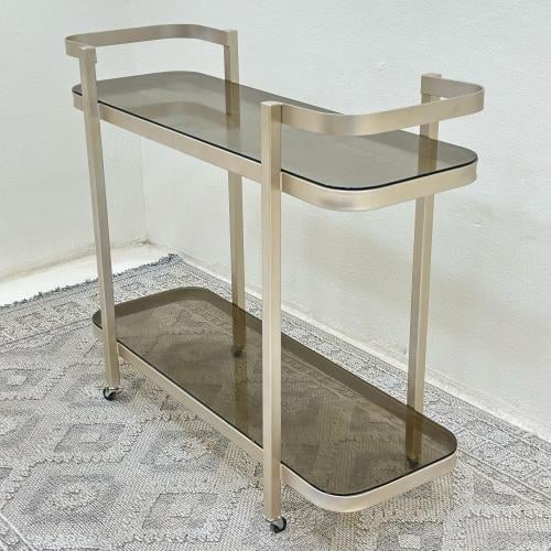 عربية تقديم دورين زجاج وحديد لون مكس100*120*40