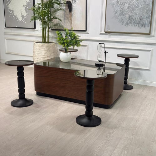 طقم طاولات نما سنديان بني 5قطع