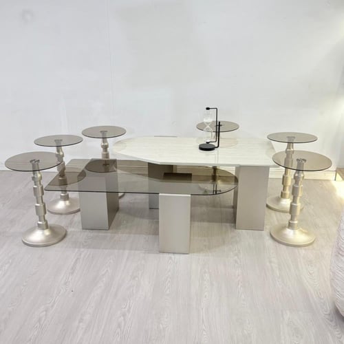 طقم طاولات سما 8قطع لون مكس