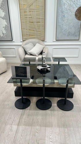 طقم طاولات الهبة 7قطع لون اسود