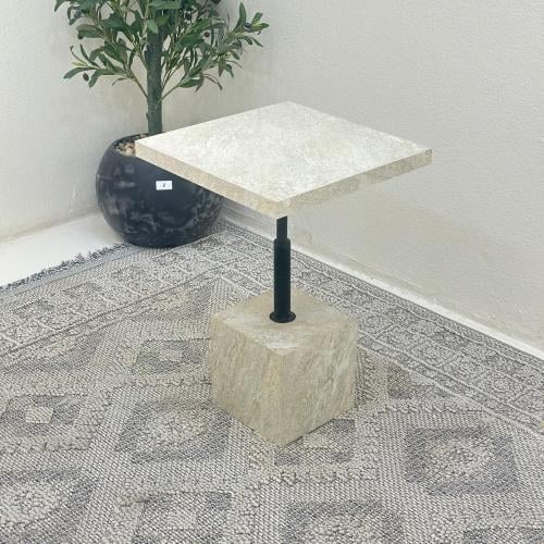 طاولة خدمة سطح بديل حجر خشن وعمود حديد وقاعده بديل...