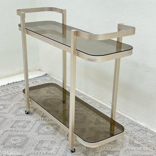 عربية تقديم دورين زجاج وحديد لون مكس100*120*40