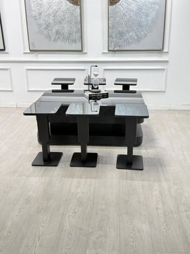 طقم طاولات ليون 7قطع لون اسود