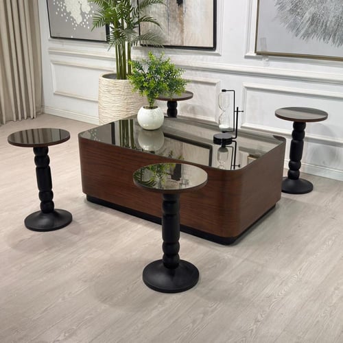 طقم طاولات نما سنديان بني 5قطع