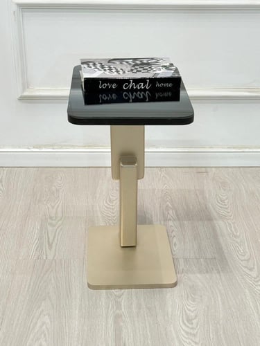 طاولة خدمة سطح مرايا قاعده خشب لون مكس