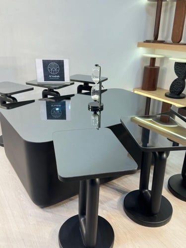 طقم طاولات تحفة 7 قطع مرايا اسود