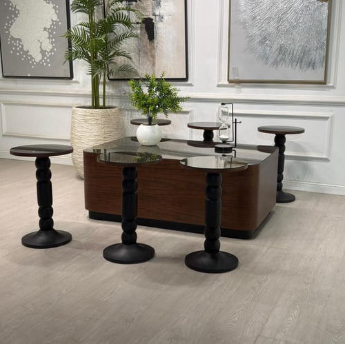 طقم طاولات نما سنديان بني 7قطع